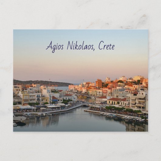 Sunset Uitzicht Agios Nikolaos Briefkaart (Voorkant)