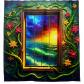 Sunset Uitzicht Douchegordijn (Voorkant)