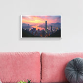 Sunset Uitzicht Hongkong's City Skyline vanaf de t Canvas Afdruk (Insitu (Woonkamer))