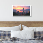 Sunset Uitzicht Hongkong's City Skyline vanaf de t Canvas Afdruk (Insitu (Slaapkamer))
