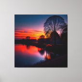 Sunset Uitzicht Landscape One Canvas Afdruk (Voorkant)