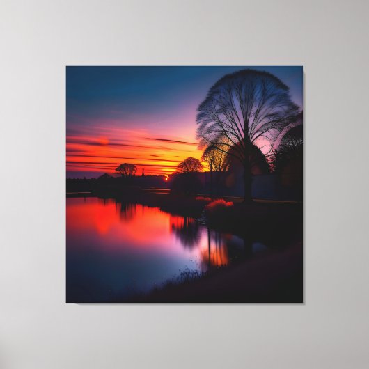 Sunset Uitzicht Landscape One Canvas Afdruk (Voorkant)