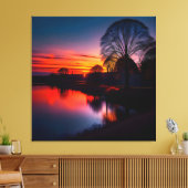 Sunset Uitzicht Landscape One Canvas Afdruk (Insitu (Woonkamer))