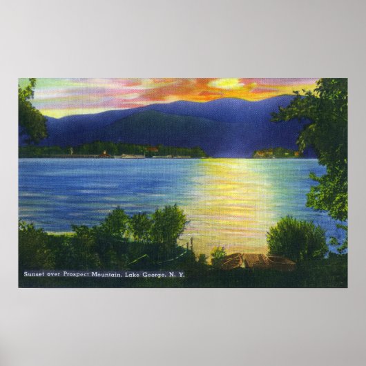 Sunset Uitzicht of Prospect Mountain Poster (Voorkant)