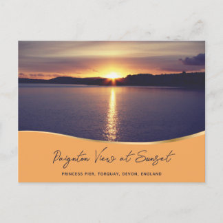 Sunset Uitzicht Paignton Princess Pier Torquay Eng Briefkaart