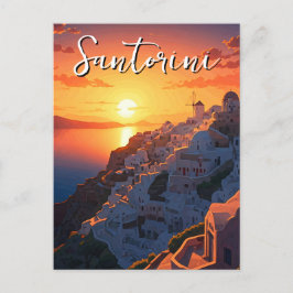 Sunset Uitzicht Santorini Griekenland Cycladen Rei Briefkaart