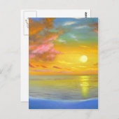 Sunset Uitzicht Seascape Landscape Painting - Mult Briefkaart (Voorkant / Achterkant)