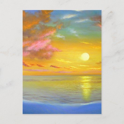 Sunset Uitzicht Seascape Landscape Painting - Mult Briefkaart (Voorkant)