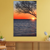 Sunset under Tree Wrapped Canvas (Insitu (Woonkamer))