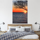 Sunset under Tree Wrapped Canvas Afdruk (Insitu (Slaapkamer))