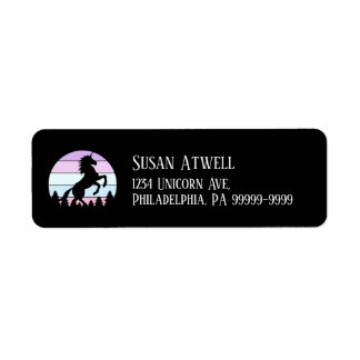 Sunset Unicorn opfokadres Etiket