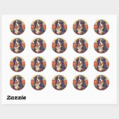 Sunset Valley Bernese Mountain Dog Ronde Sticker (Vel)
