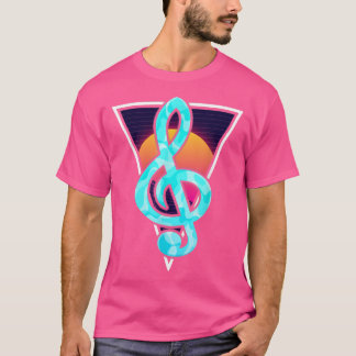 Sunset Vaporwave Synthwave 80s Art Music Lover Tre T-shirt