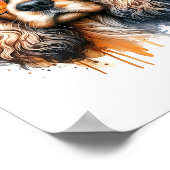 Sunset Vibe Cocker Spaniel Waterverf Dog Wall Art Poster (Hoek)