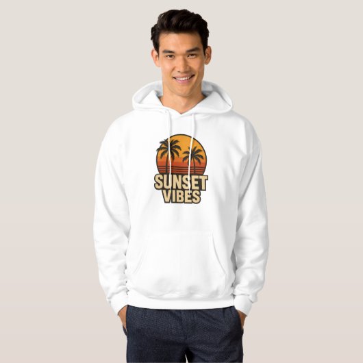 Sunset Vibes Retro  Kleding Unisex Summer Hoodie (Voorkant volledig)