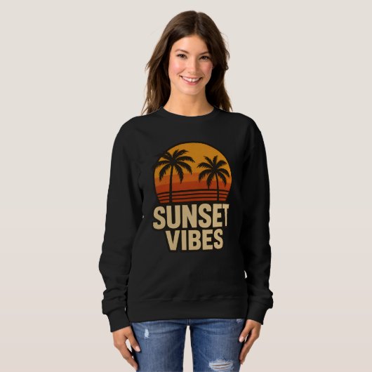 Sunset Vibes Retro  Kleding Unisex Summer Trui (Voorkant volledig)