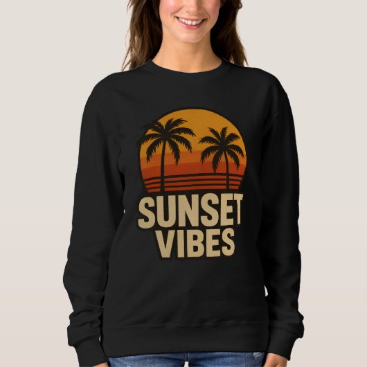 Sunset Vibes Retro  Kleding Unisex Summer Trui (Voorkant)