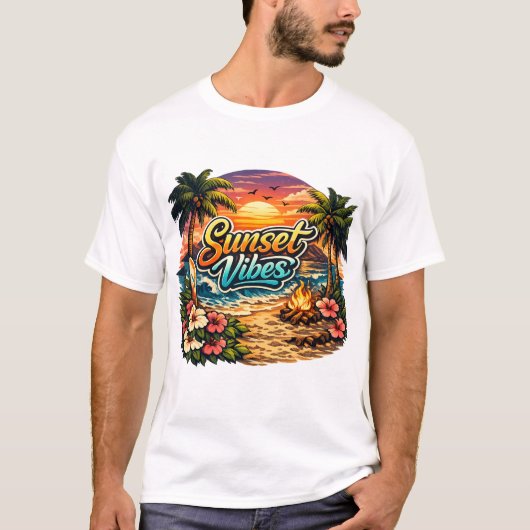 sunset vibes t shirt for all ages (Voorkant)