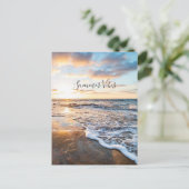 Sunset Vibes Zen Beach Sunset Ocean Waves Briefkaa Briefkaart (Staand voorkant)