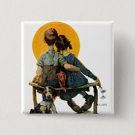 Sunset Vierkante Button 5,1 Cm (Voorkant)