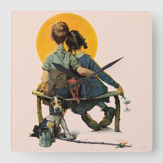 Sunset Vierkante Klok (Voorkant)