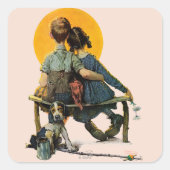 Sunset Vierkante Sticker (Voorkant)