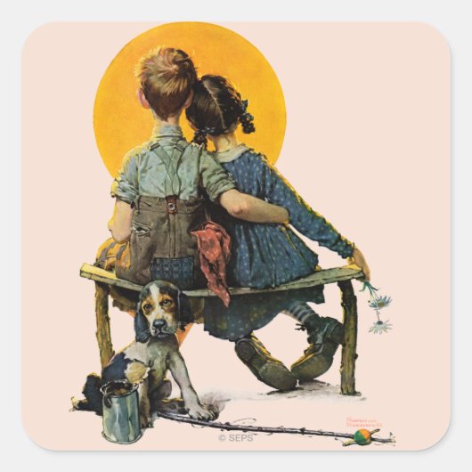 Sunset Vierkante Sticker (Voorkant)