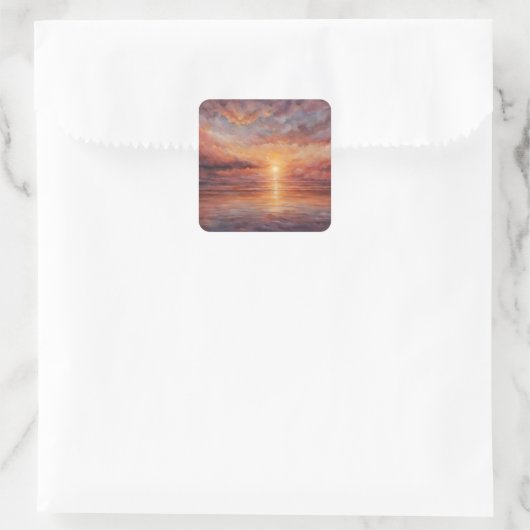 Sunset Vierkante Sticker (Tas)