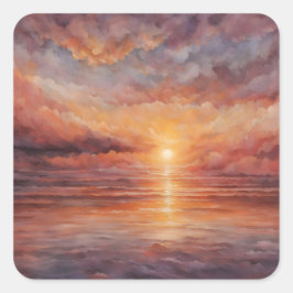 Sunset Vierkante Sticker