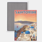 Sunset View Santorini Greece Cyclades Travel Magneet (Voorkant / Achterkant)