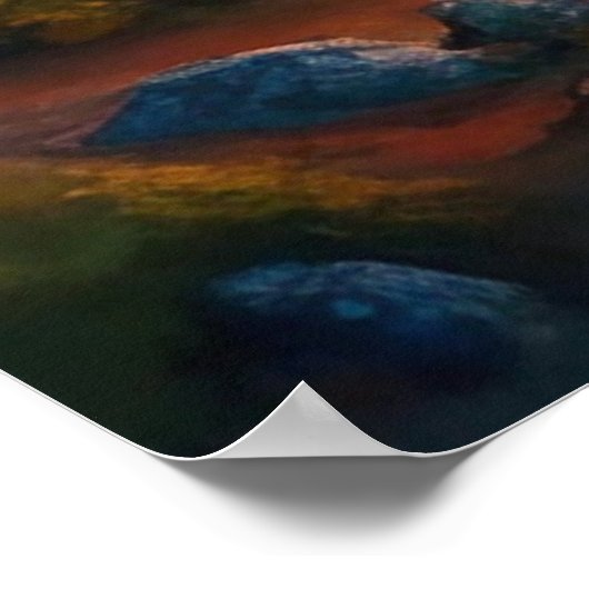 Sunset Village in de bergen, Boheems landschap Poster (Hoek)