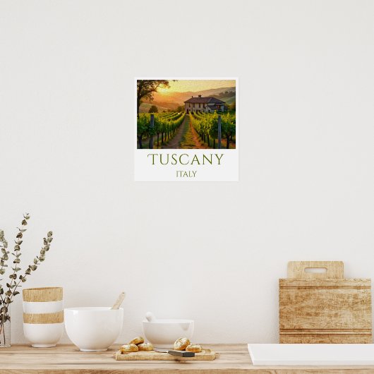 Sunset Vineyard gepersonaliseerd Poster (Keuken)