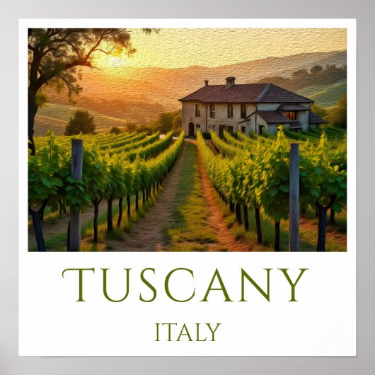 Sunset Vineyard gepersonaliseerd Poster (Voorkant)