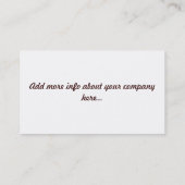 Sunset Visitekaartje (Achterkant)