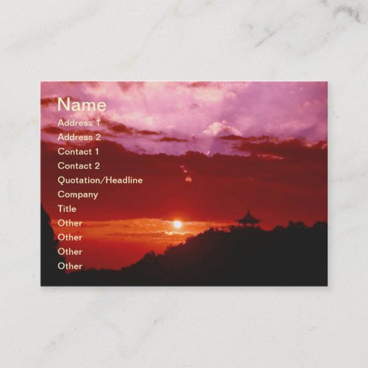 Sunset Visitekaartje (Voorkant)
