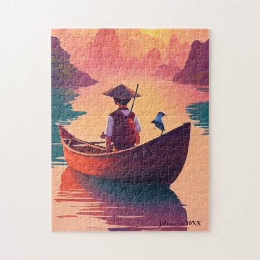 Sunset Vissen Legpuzzel (Verticaal)