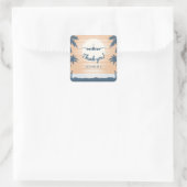 Sunset Vliegtuig dank u Vierkante Sticker (Tas)