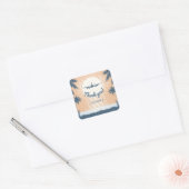 Sunset Vliegtuig dank u Vierkante Sticker (Envelop)