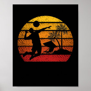  Sunset Volleyball Gift Poster