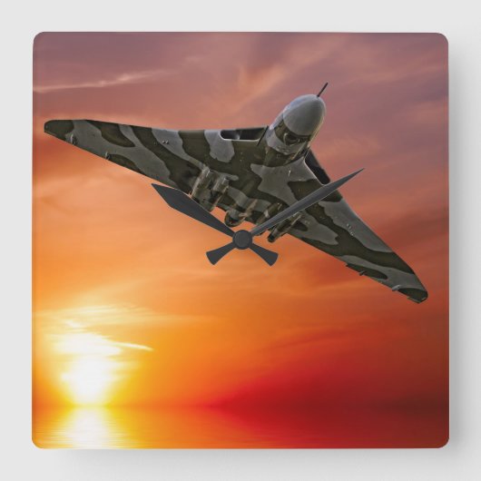 Sunset Vulcan Vierkante Klok (Voorkant)