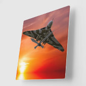 Sunset Vulcan Vierkante Klok (Hoek)
