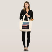 Sunset, Walden Pond, halve maan Grote Tote Bag (Voorkant (model))