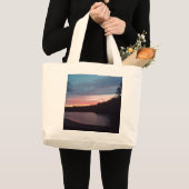 Sunset, Walden Pond, halve maan Grote Tote Bag (Voorkant (product))