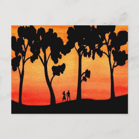 Sunset Walk Briefkaart (Voorkant)