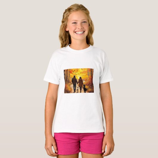 Sunset Walk in het najaar T-shirt (Voorkant volledig)