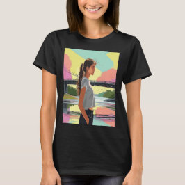 Sunset wandeling bij de brug t-shirt