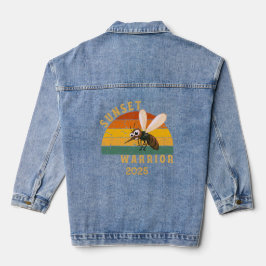Sunset Warrior - Retro Sunset Mosquito Denim Jacket