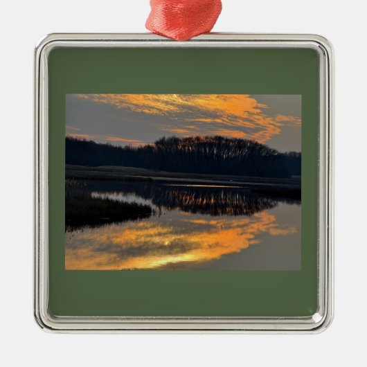 Sunset Waterscape Reflection Ornament (Voorkant)
