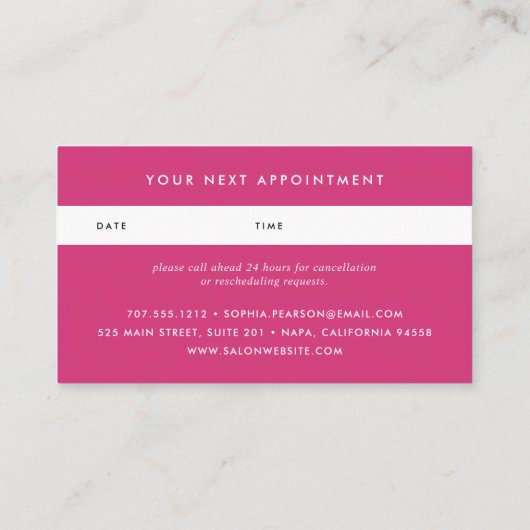 Sunset Waterverf Blot | Benoemingskaart Afsprakenkaartje (Achterkant)