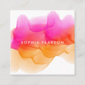 Sunset Waterverf Blot Vierkante Visitekaartje (Voorkant)